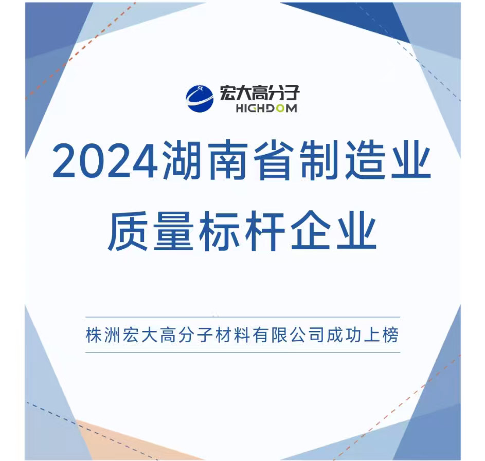 喜報(bào)|2024湖南省制造業(yè)質(zhì)量標(biāo)桿企業(yè)：宏大高分子再獲認(rèn)證！